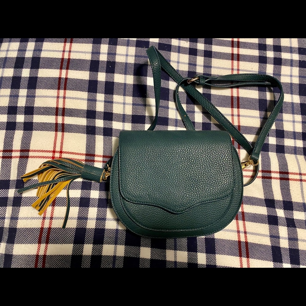 Small forest green crossbody bag